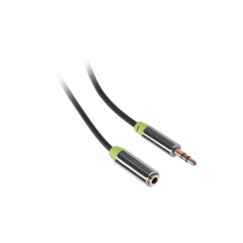 Kabel GoGEN 3,5 mm stereo, przedłużający, 2,5 m, złącza pozłacane, kolor czarny