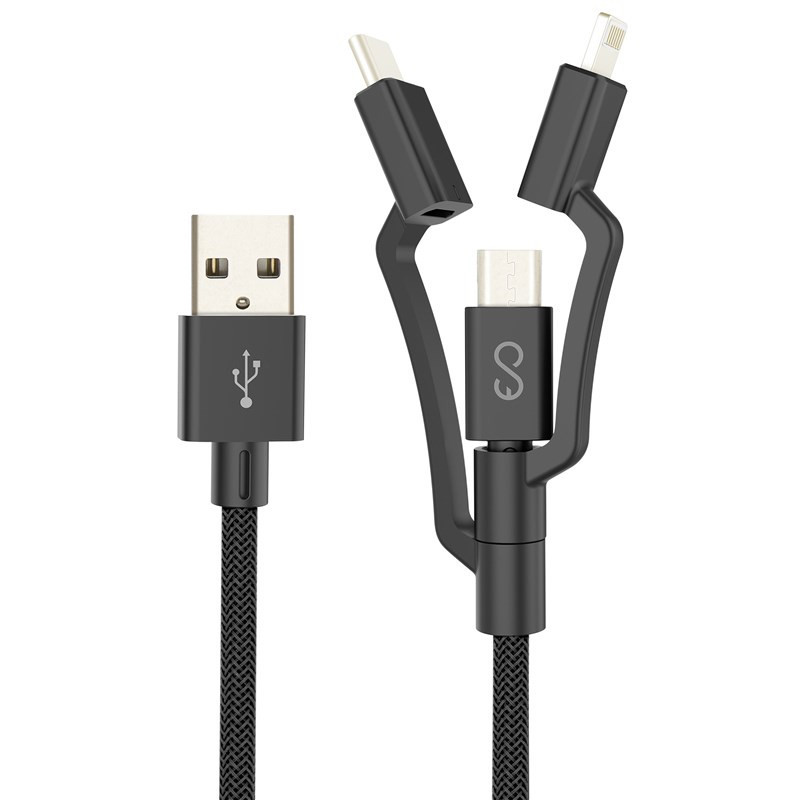 Kabel Epico 3v1 USB/USB-C, Lightning, Micro USB, 1,2m